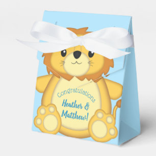 Lion Baby Shower Blue Geschenkschachtel