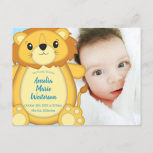 Lion Baby Shower Blue Postkarte