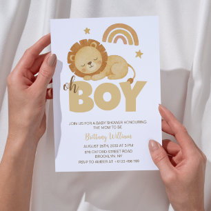Lion Baby Shower Oh Boy Safari Einladung
