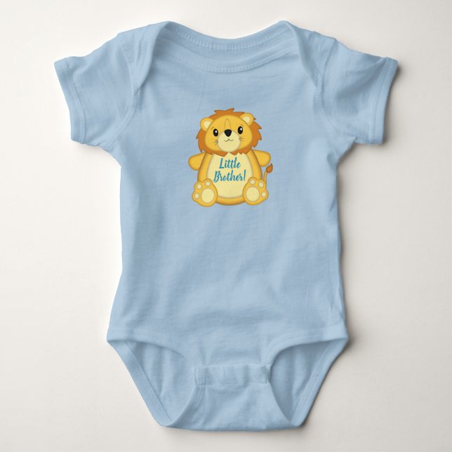 Lion Baby Shower Zoo Circus Blue Boy Baby Strampler (Vorderseite)