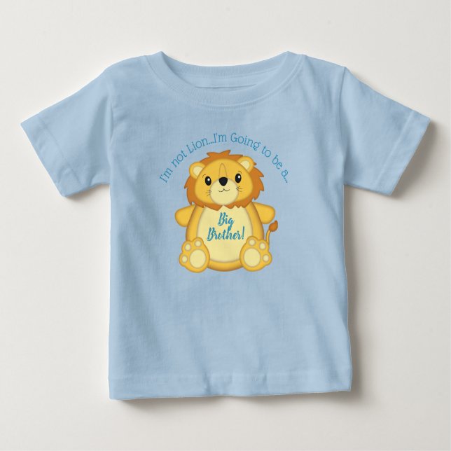 Lion Baby Shower Zoo Circus Blue Boy Baby T-shirt (Vorderseite)
