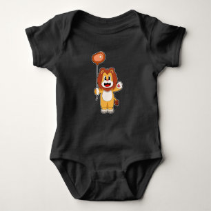 Lion Balloon Meat Baby Strampler
