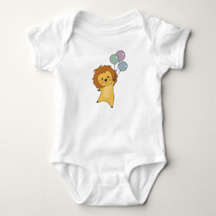 Lion Balloons fliegen nach oben Niedliche Tiere fü Baby Strampler