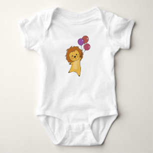 Lion Balloons fliegen nach oben Niedliche Tiere fü Baby Strampler