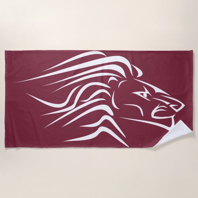 Lion Beach Handtuch rot - Ihre Farben (Vorderseite)