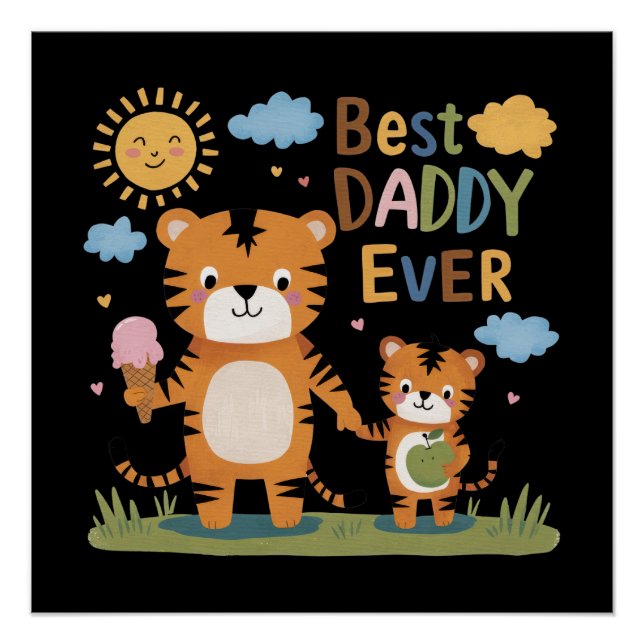 Lion Best Daddy Ever Poster (Vorderseite)