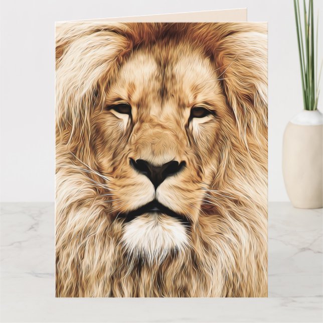 LION BIG CAT BIRTHDAY CARD DANKESKARTE (Vorderseite)