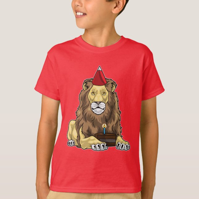 Lion Birthday Cake T-Shirt (Vorderseite)