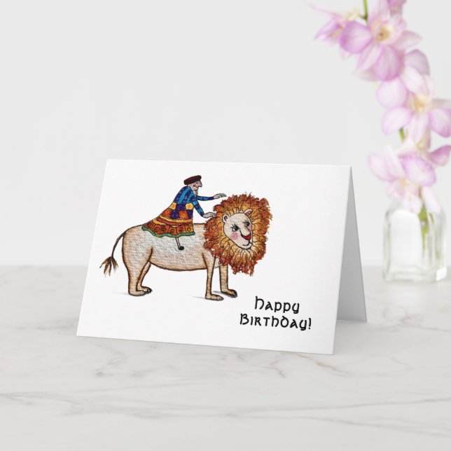 Lion Birthday Card Karte (Orchidee)