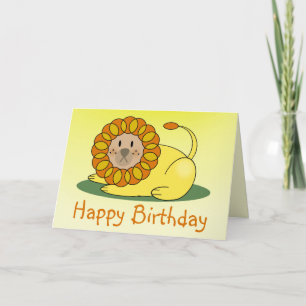 Lion Birthday Card Karte