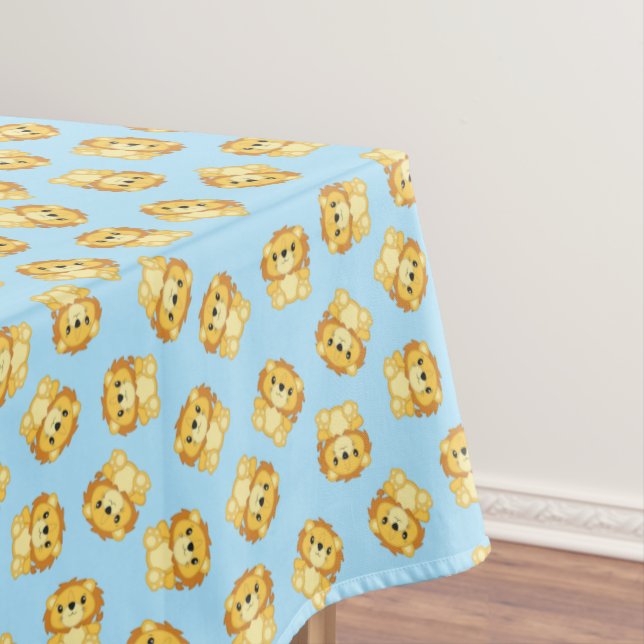 Lion Birthday Party Blue Tischdecke (Beispiel)
