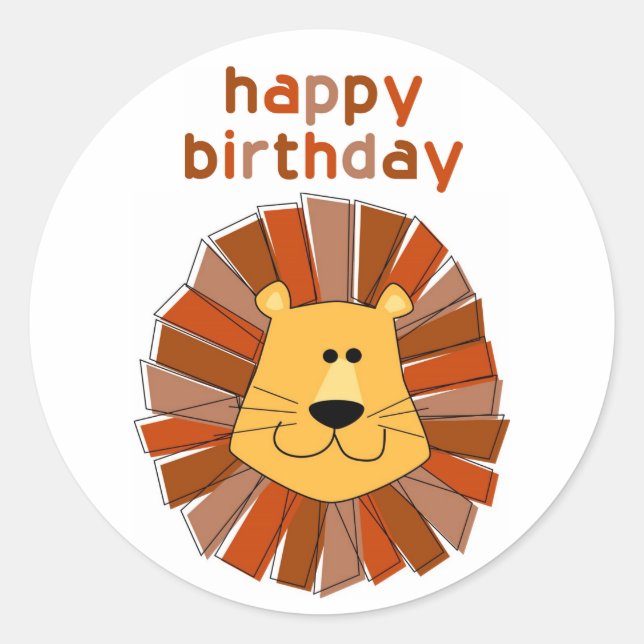 Lion Birthday Stickers (Vorderseite)