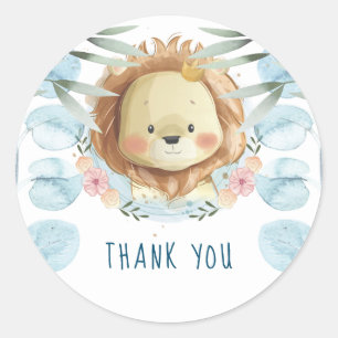 Lion Birthday Vielen Dank Runder Aufkleber