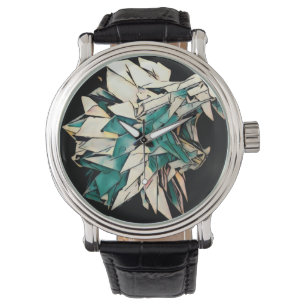 Lion Black Vintag Leather Watch Armbanduhr