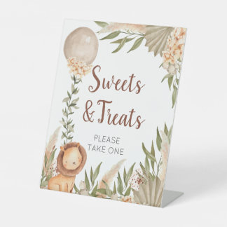 Lion Boho pampas Grass Sweets & Treats sign Sockelschild
