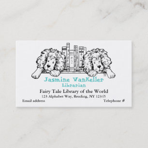 Lion Book End Business Card Visitenkarte