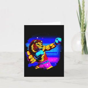 Lion Boxing Cool Funny Lion Boxer Karte
