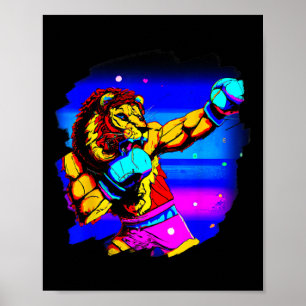 Lion Boxing Cool Funny Lion Boxer Poster