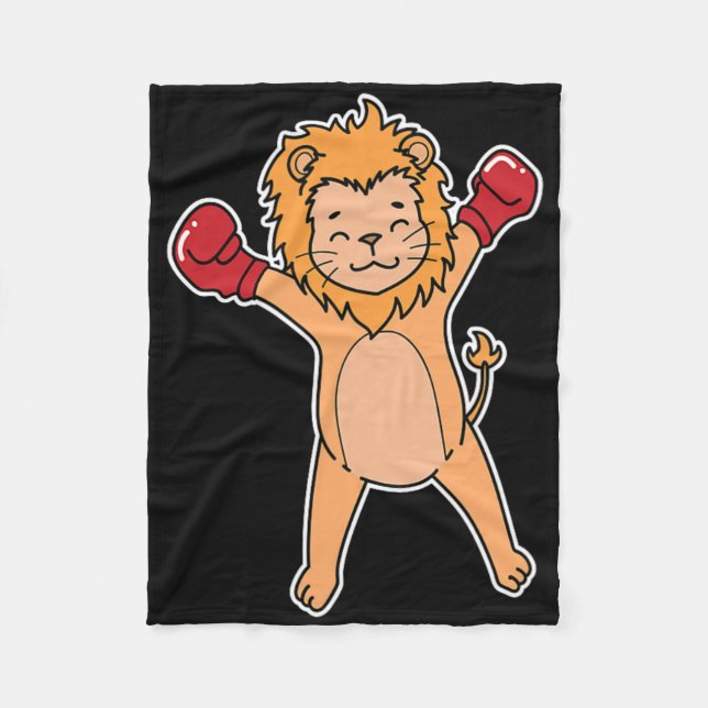 Lion Boxing Fleecedecke (Vorderseite)