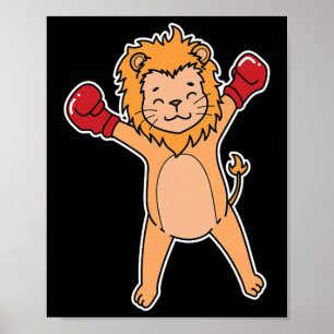 Lion Boxing Poster