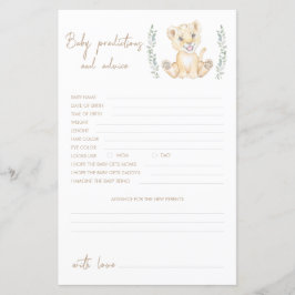 Lion Boy Baby Shower Vorhersagen und Ratschläge Ka