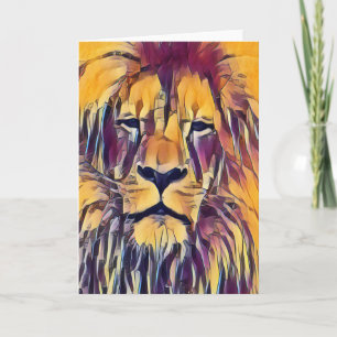 Lion Card Vibrannte Art Karte