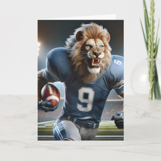 Lion Carry einen Fußball Karte (Vorderseite)