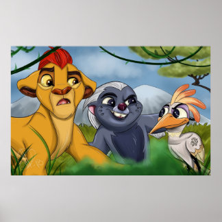 Lion Cartoon Guard Poster