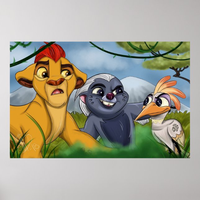 Lion Cartoon Guard Poster (Vorne)