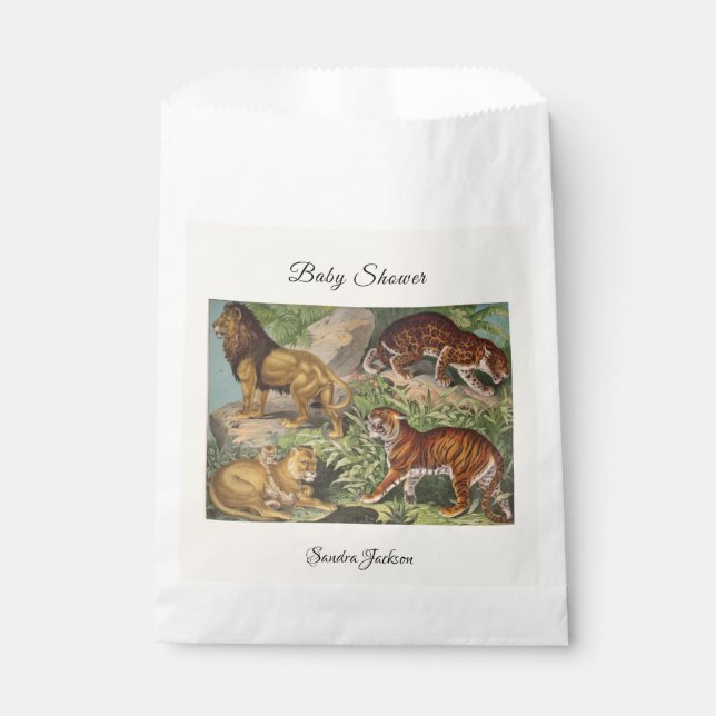 Lion cat Dschungel Gender Neutral Baby Dusche by M Geschenktütchen (Vorderseite)