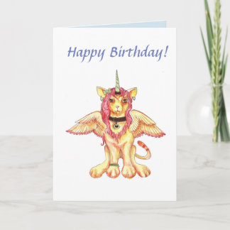 Lion Cat Unicorn Geburtstagkarte Karte