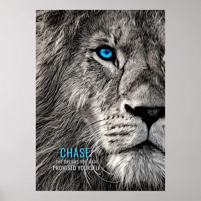 Lion Chase Your Dreams Poster (Vorne)