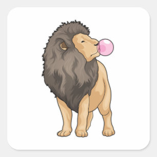 Lion Chewing gum Quadratischer Aufkleber