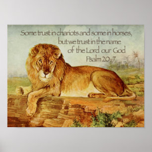 Lion Christlich Bible Verse Vertrauen in den Herrn Poster