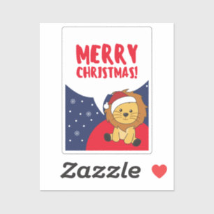 Lion Christmas Snow Winter Animals Lions Sticker