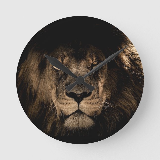 Lion Clock Runde Wanduhr (Vorderseite)