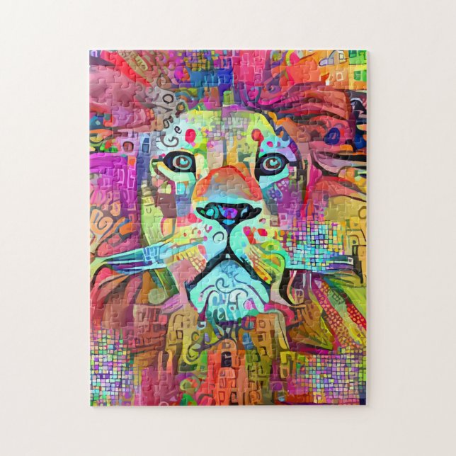 LION COLORFUL JIGSAW PUZZLE (Vertikal)