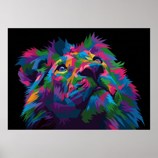 Lion Colorful Lion Head Poster (Vorne)