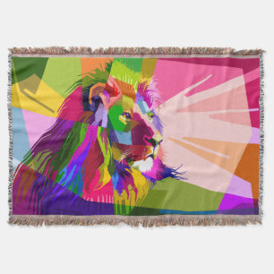 Lion Colorful Prismatischer Pop Art Design-62501 Decke