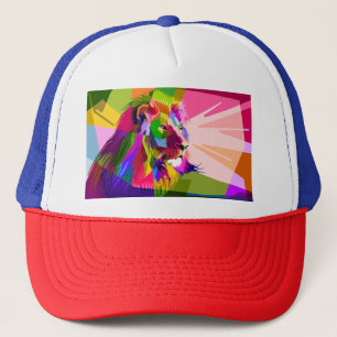 Lion Colorful Prismatischer Pop Art Design-62501 Truckerkappe