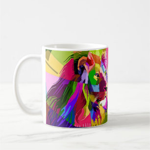Lion Colorful Prismatischer Pop Art Design-6250 Kaffeetasse