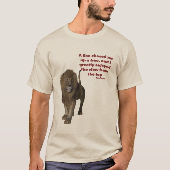 Lion Confucius Inspiration Zitat T-Shirt (Vorderseite)