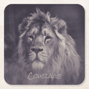 Lion Courage King of the Dschungel Rechteckiger Pappuntersetzer