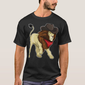 Lion Cowboy Cowboy-Hut T-Shirt