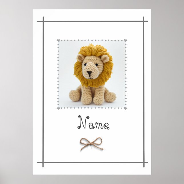 Lion Crochet Baby Kinderzimmer Wall Poster (Vorne)