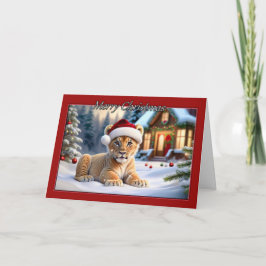 Lion Cub Christmas Card Karte