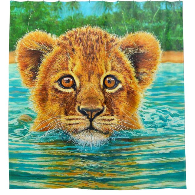 Lion Cub Duschvorhang (Vorderseite)