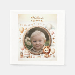 Lion Cub Foto Rahmen für Kinder zum Geburtstag Serviette