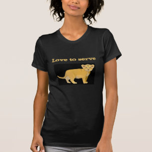 Lion cub King Liebe zu servieren schwarz gelb T-Shirt