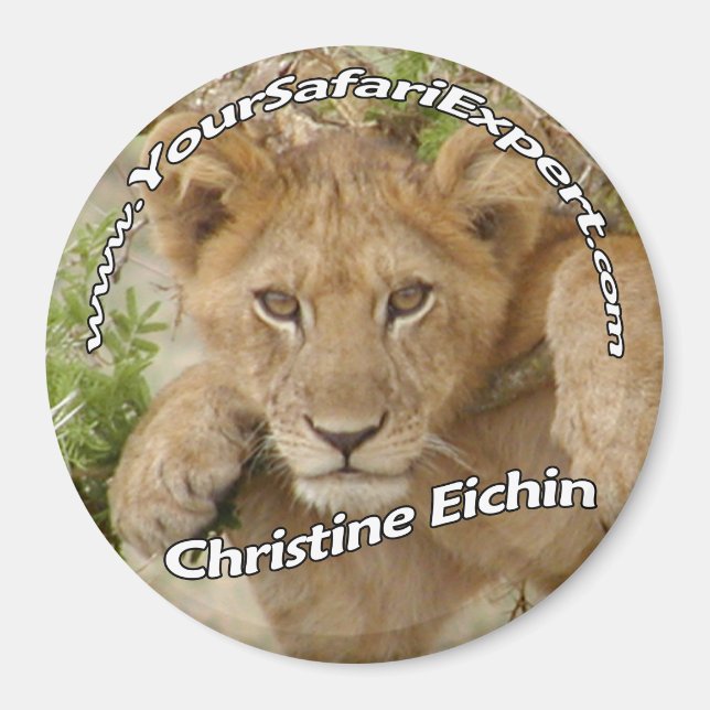 Lion Cub Magnet / Name-Tag (Text entfernen oder än (Vorne)